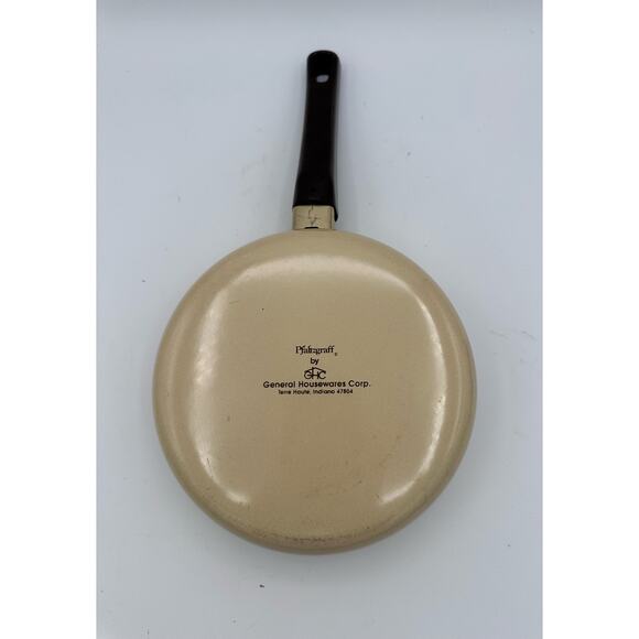 Vintage Pfaltzgraff 7" Metal Skillet Fry Pan Village Brown and Tan Made in USA - Picture 6 of 9